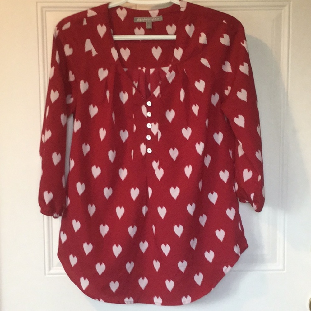 Heart print blouse